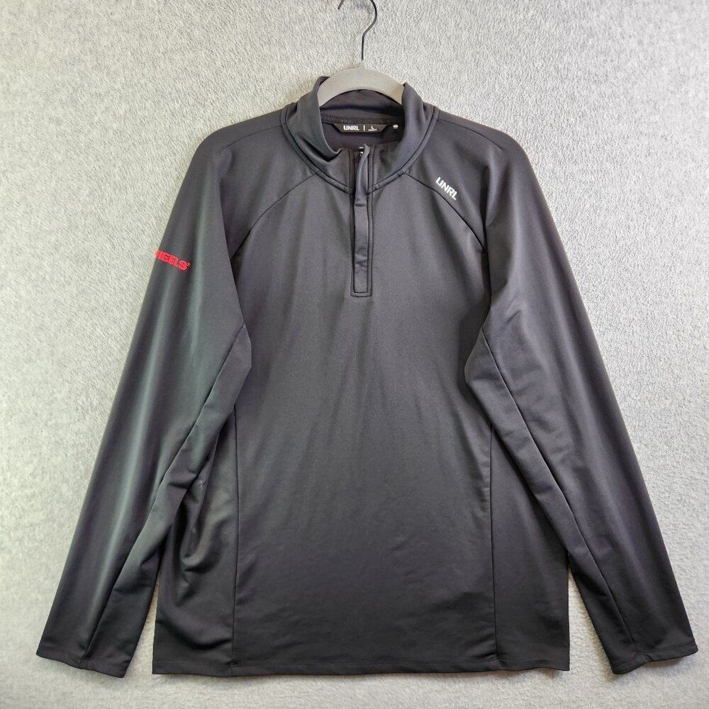 UNRL Shirt Mens L Black 1/4 Zip Pullover Golf Performance Sweater Scheels